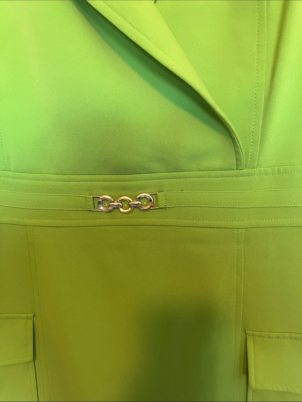 Tahari ASL Lime Green Sleeveless Mini Dress - Picture 5 of 8